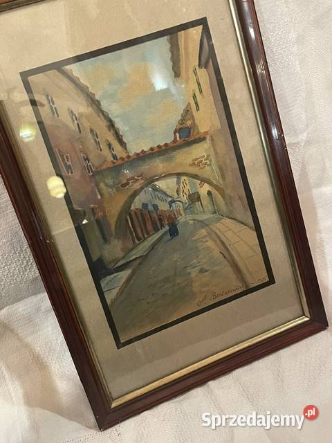 Stanisław Budkiewicz Wilno nastrojowa uliczka Kraków