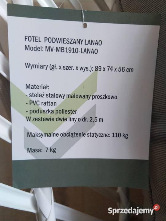 NAJTANIEJ Fotel Podwieszany Wiszący Krzesło metal śląskie Zabrze sprzedam