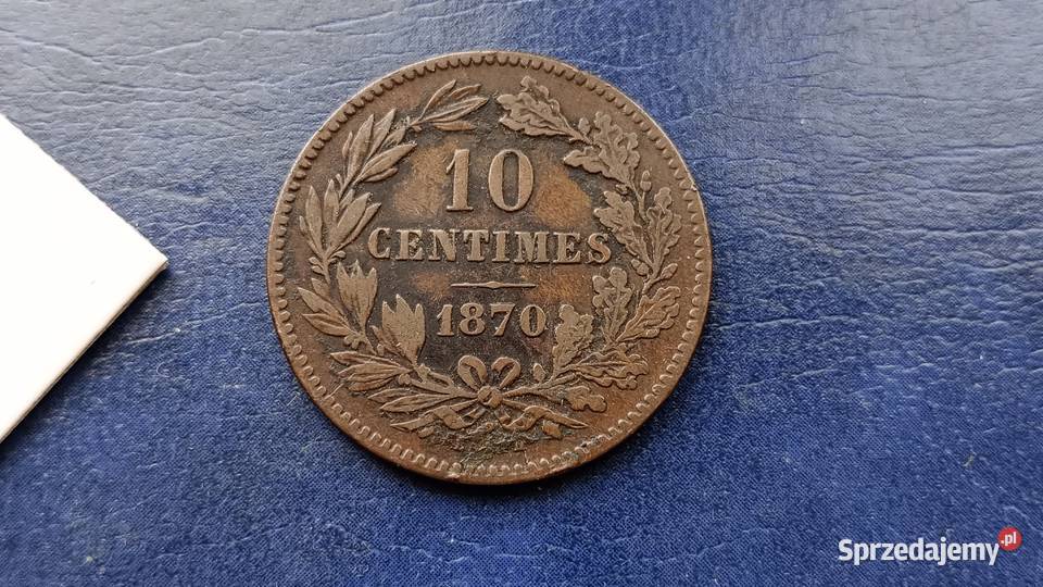 Stare monety 10 centymów 1870 Luksemburg Lesko