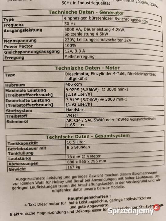 Agregat prądotwórczy NDS Diesel Kamień