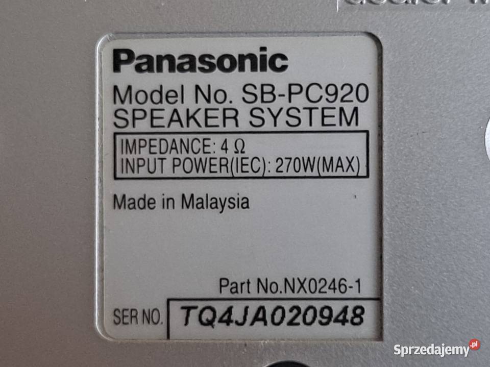 Kino domowe Panasonic SBPC920 głośnik centralny Cieszyn
