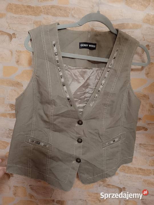 42XL Bogato zdobiona kamizelka garniturowa z