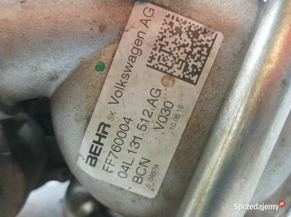 CHŁODNICA SPALIN 04L131512AG 16 TDI Skoda Rapid Recyrkulacja spalin EGR