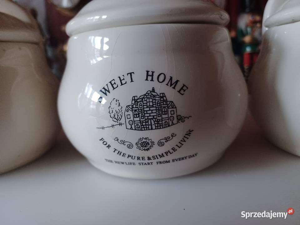 Cztery ceramiczne kuchenne pojemniki Pojemniki na żywność Poznań sprzedam