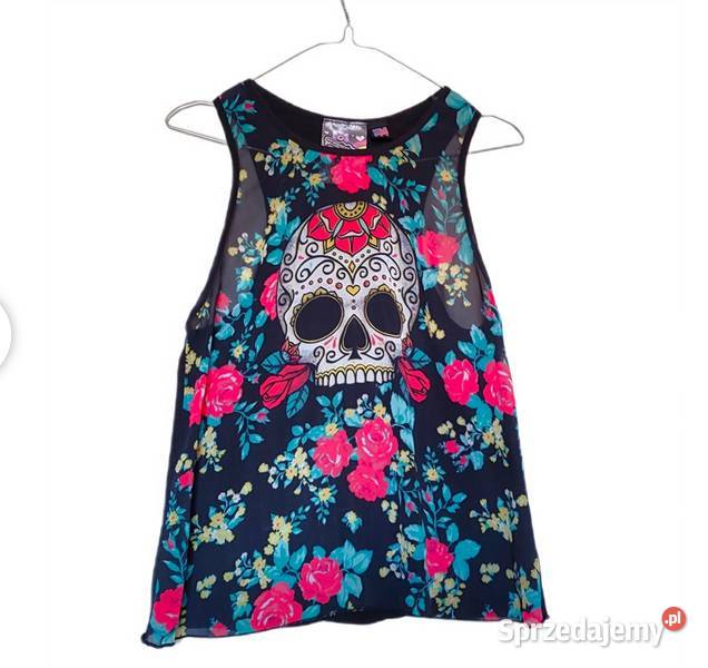 Bluzka Sugar skull czaszka meksyk punk gotyk r M Rozmiar 38(M) pomorskie Gdańsk