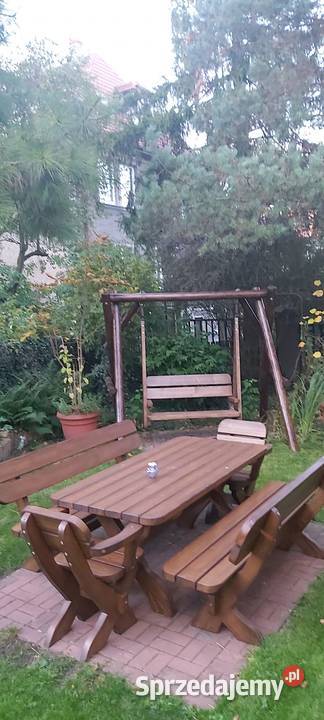 Meble ogrodowe zestawy komplety stół huśtawki