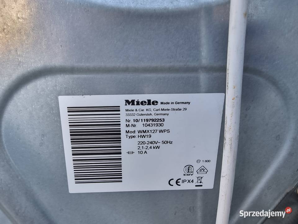 Pralka Miele WMX 127 WPS 8 1600obr CapDosing wielkopolskie