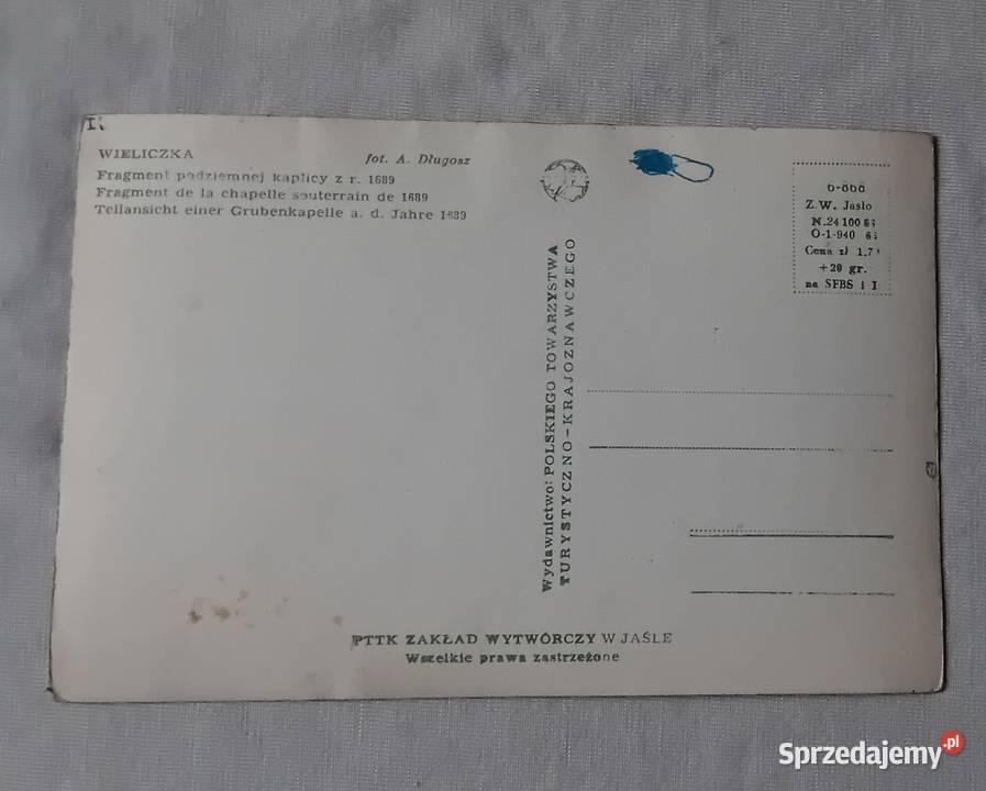 Pocztówka Wieliczka kopalnia soli fragment wielkopolskie Koźminek