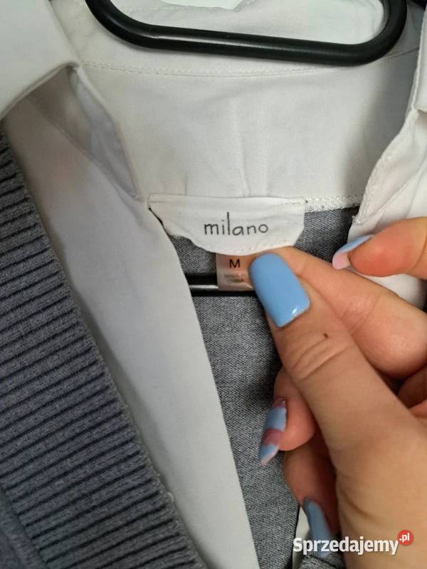 Stylowy sweter z koszulowym wykończeniem Milano Trąbki Wielkie