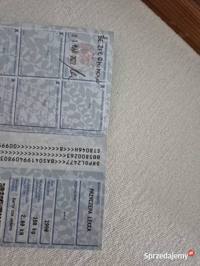 Dokumenty przyczepy SAM Katowice