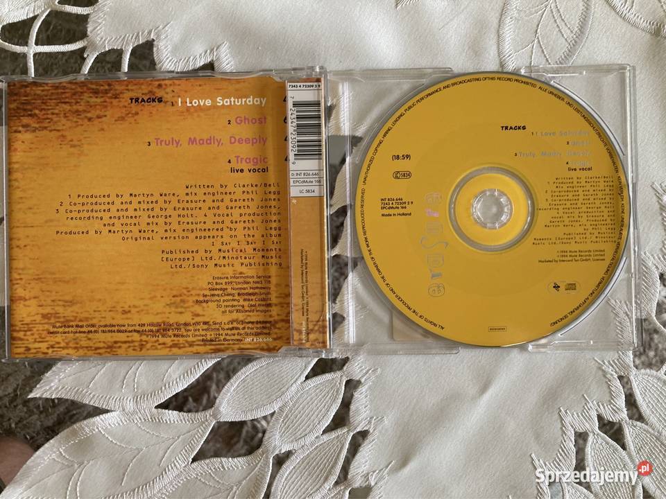 Płyta CD Maxi Single Erasure I Love Saturday Czerwionka-Leszczyny
