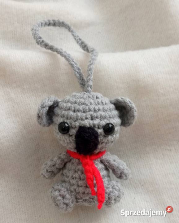 Miś koala wykonany na szydełku brelok zawieszka łódzkie Łask