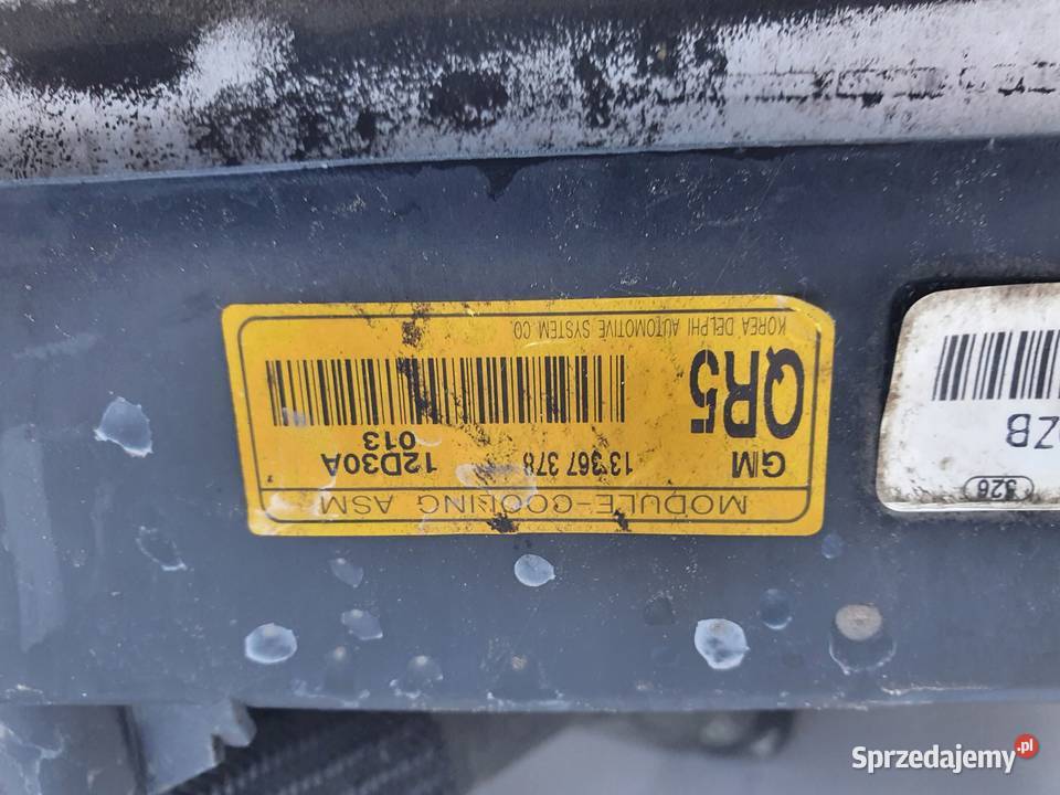 Cruze J305 20 D CHŁODNICA WODY WENTYLATOR