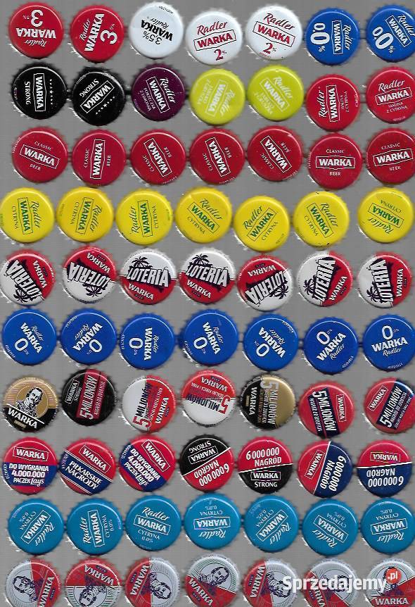 Polskie kapsle z butelek marki Warka Puławy