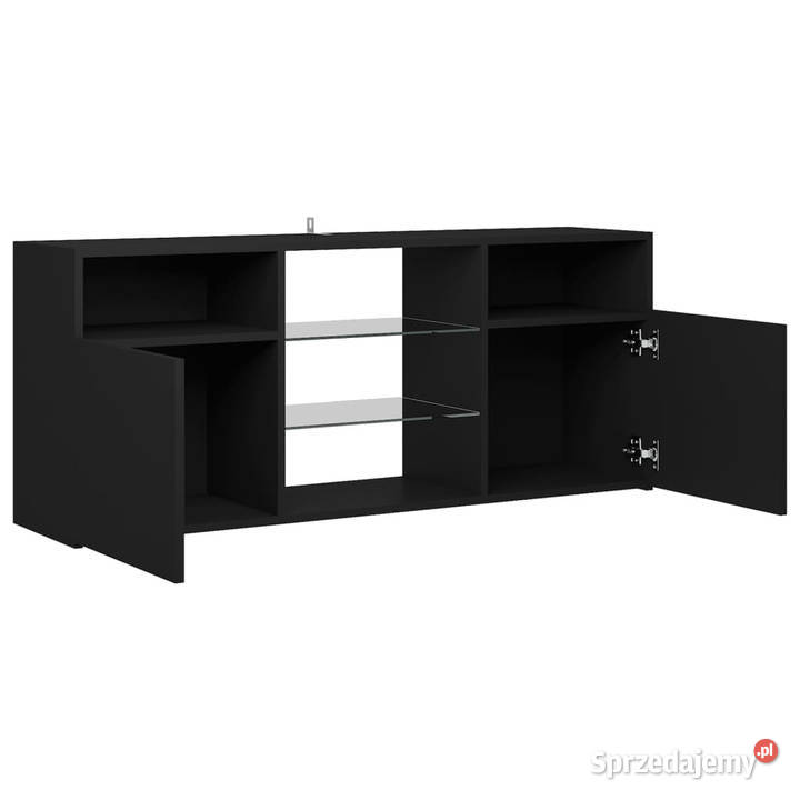 Szafka TV z oświetleniem LED czarna 120x30x50 Warszawa