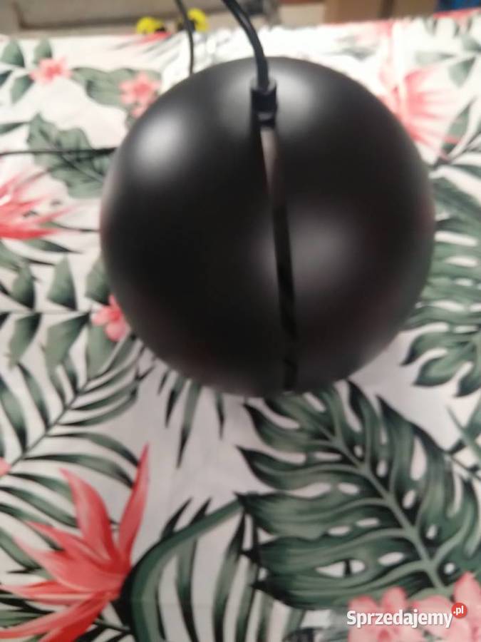 Nowoczesna lampa wisząca kula czrana e27 Izdebnik