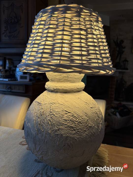 efektowna wielka lampa handmade ratan tworzywo Bystrzyca Kłodzka