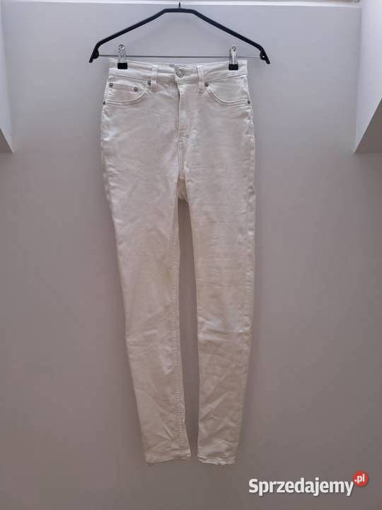 Białe jeansy rurki 157 Snake wysoki stan klasyka pomorskie Trąbki Wielkie sprzedam