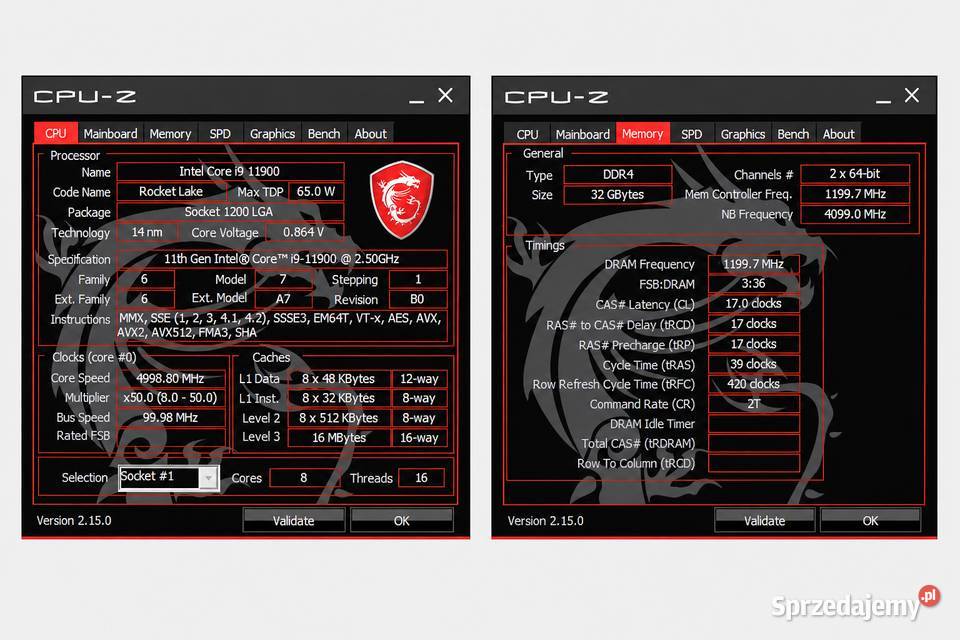 Komputer gamingowy i911900 RX 9070 16GB 32GB RAM Łódź