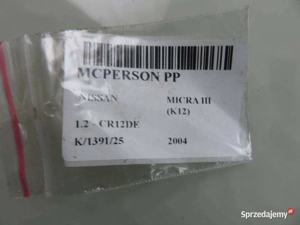 MCPERSON PRAWY PRZEDNI NISSAN MICRA K12 12