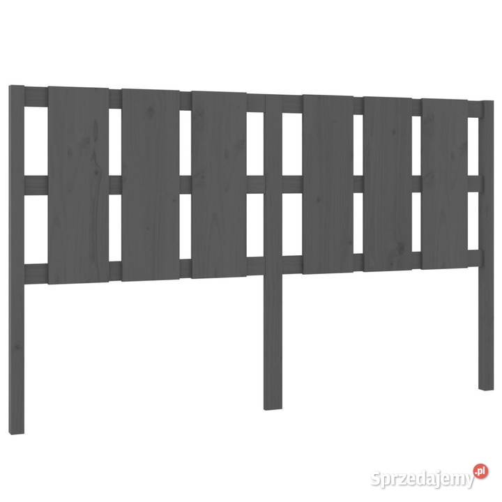 Wezgłowie łóżka szare 1655x4x100 lite drewno