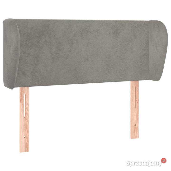 Zagłówek uszak jasnoszary 103x23x7888 aksamitny Warszawa