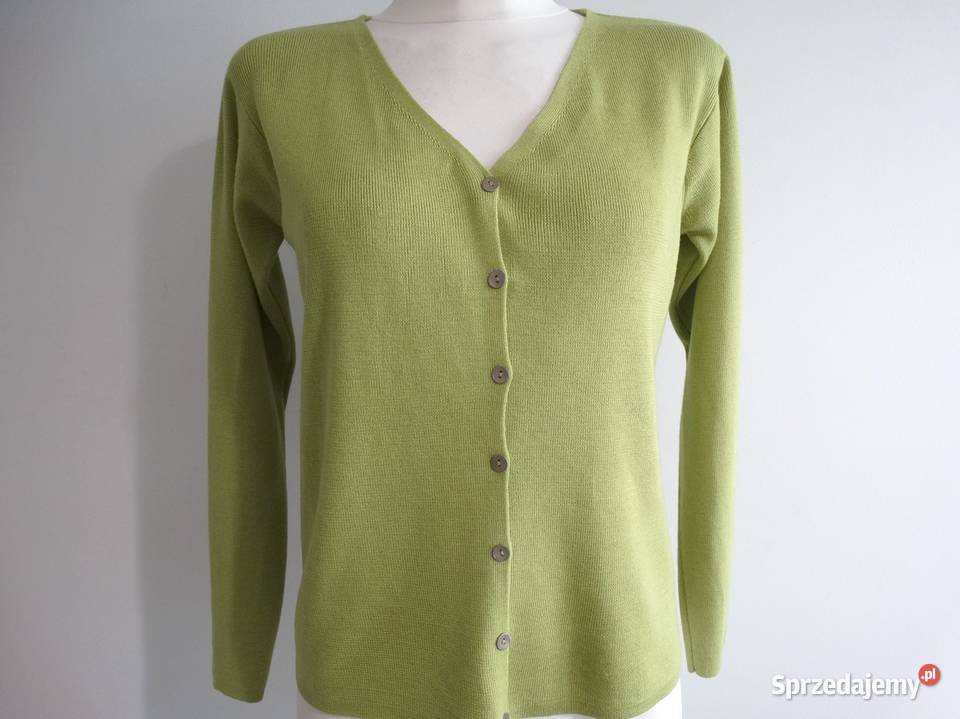 Sweter Kardigan Wełniany z Jedwabiem Rozpinany