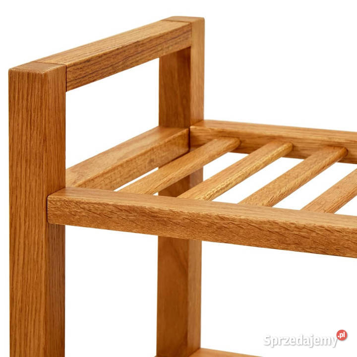 Stojak na buty z 2 półkami 100x27x40 lite drewno Warszawa