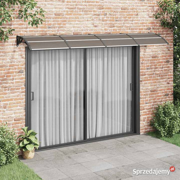 vidaXL Daszek drzwi czarno przezroczysty mazowieckie Warszawa sprzedam