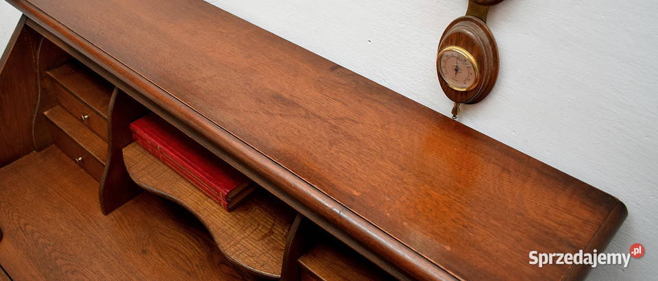 ŁADNY DĘBOWY SEKRETARZYK BIURKO SEKRETERA DĄB Świdnica