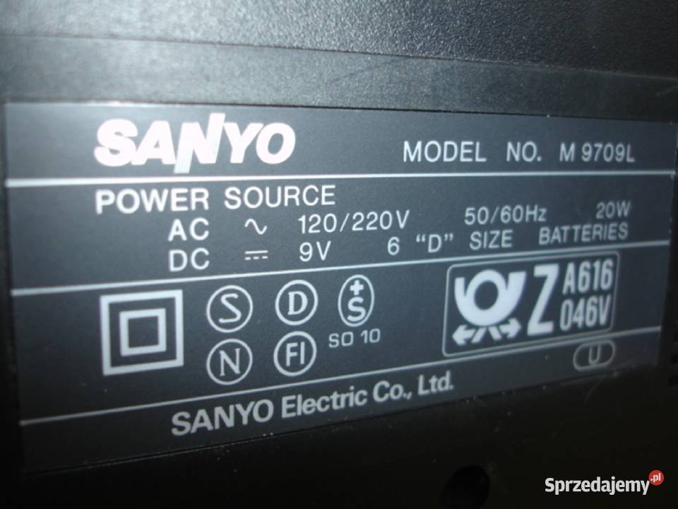 Radiomagnetofon SANYO M9709L Radioodtwarzacze lubuskie Zielona Góra