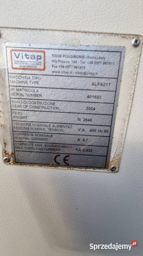Vitap Alfa 21 wiertarka wielowrzecionowa Karsin sprzedam