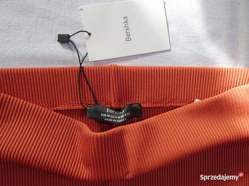 Bershka elegancka Ceglana spódnica dzianinowa pomarańczowy małopolskie Nowy Sącz
