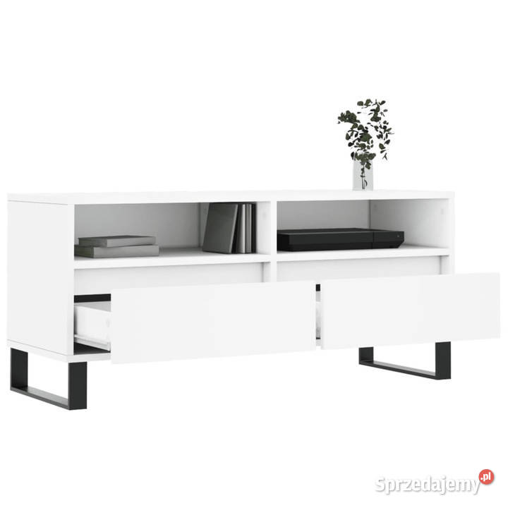 Szafka pod TV biała 100x345x445 materiał