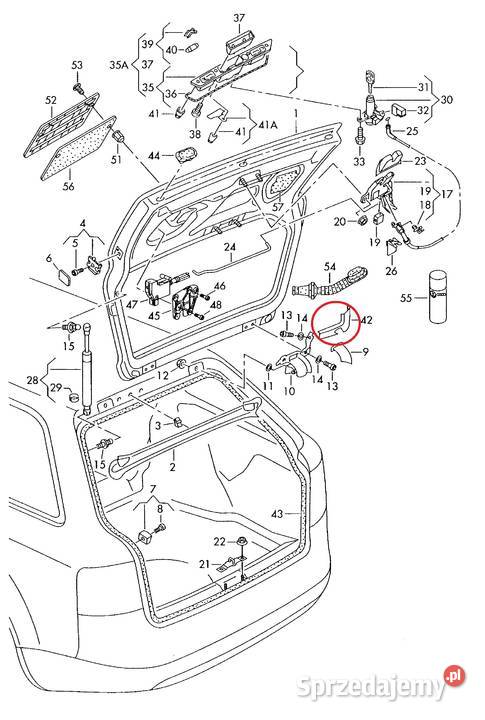 Audi A4 B6 B7 Avant osłona zawiasu tylnej klapy Rok produkcji 2004 Szczerbice sprzedam