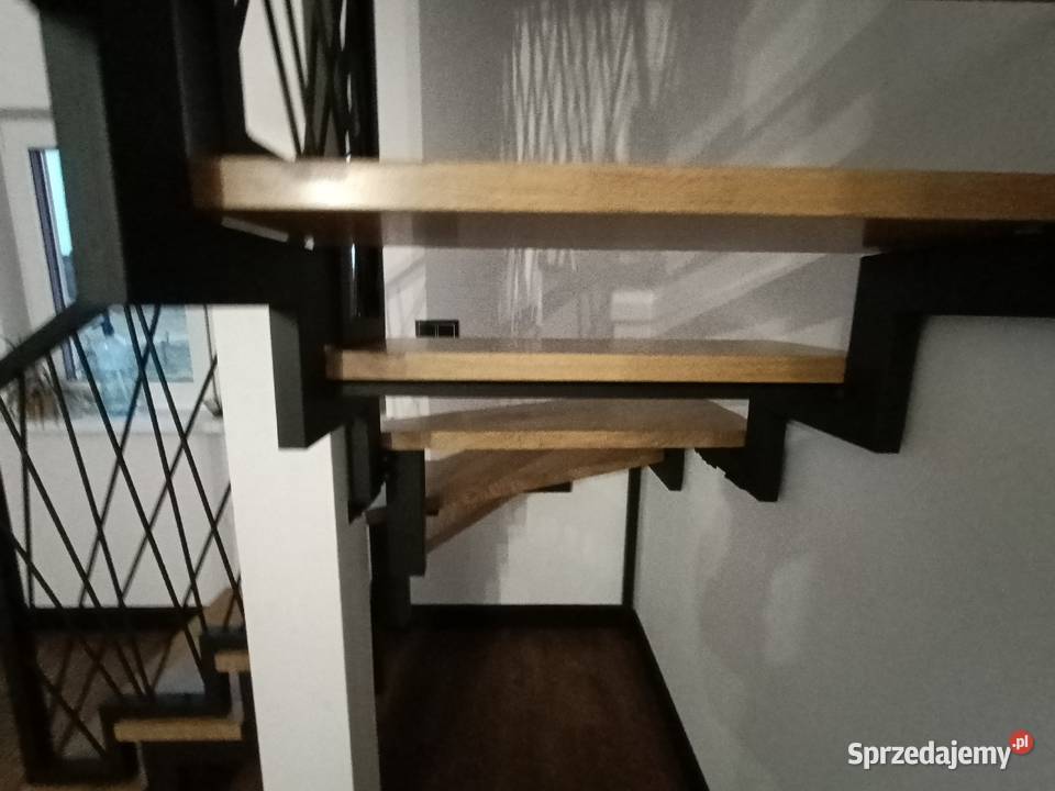 Schody metalowe drewno dąb Radomsko