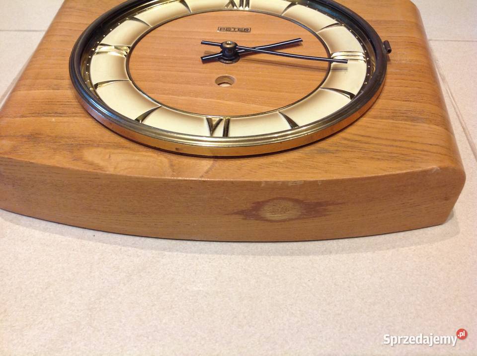 Stary Drewniany Zegar PETER Ścienny Meblowy beżowy Nowa Sól sprzedam
