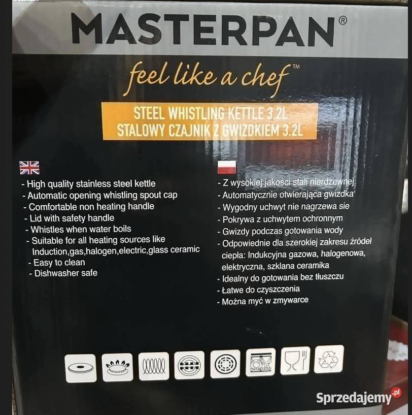 119 Czajnik stalowy z gwizdkiem Masterpan 32 L