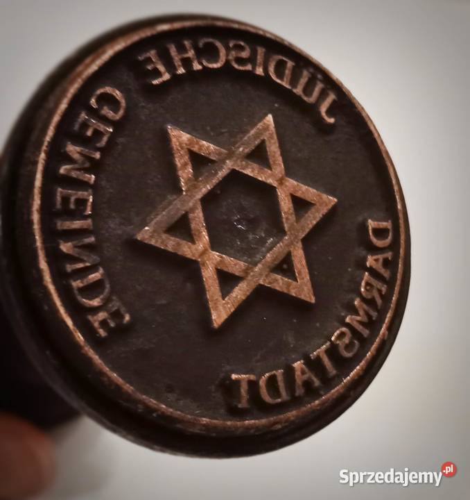 Stempel Judische Gemeinde Darmstadt Niemcy II WŚ Militaria małopolskie Kraków