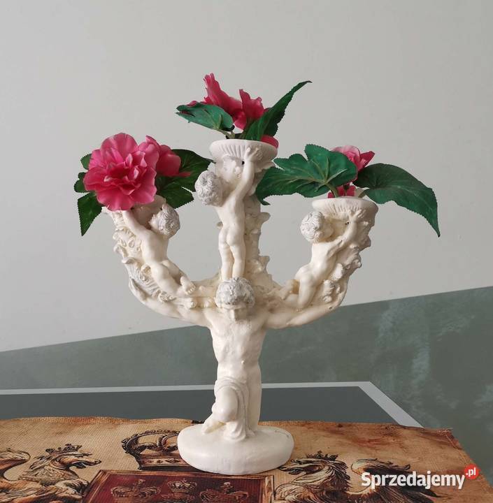 Świecznik biały duży