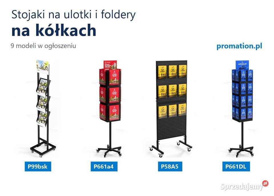 Stojaki na foldery i ulotki na kółkach stand z Warszawa sprzedam