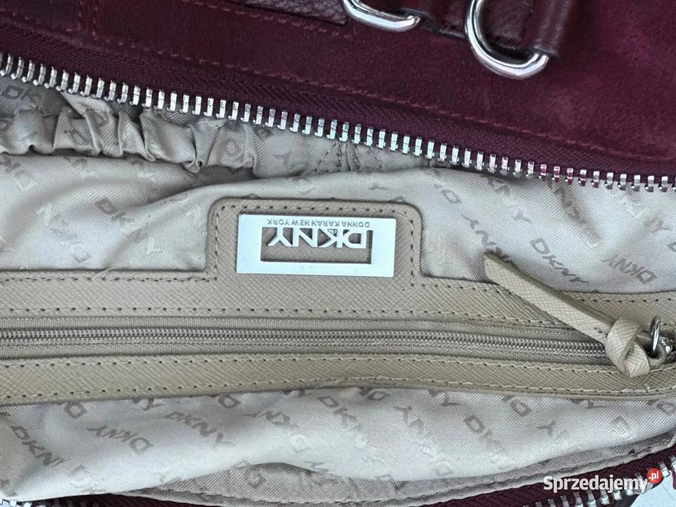 Torba DKNY głęboki wiśniowybordowy kolor mazowieckie Warszawa