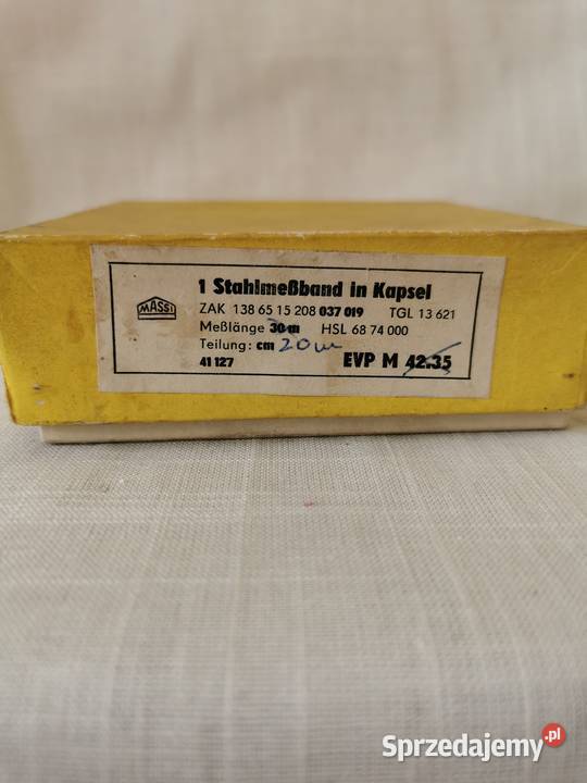 Stalowa zwijana taśma miernicza produkcji NRD o śląskie Jaworzno