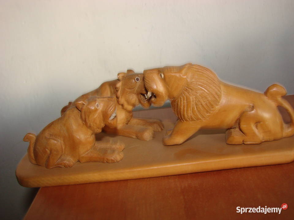 Lwy drewniane figurki Pozostałe pomorskie