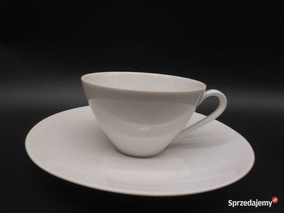 Filiżanka ze spodkiem Arzberg Biała Porcelana