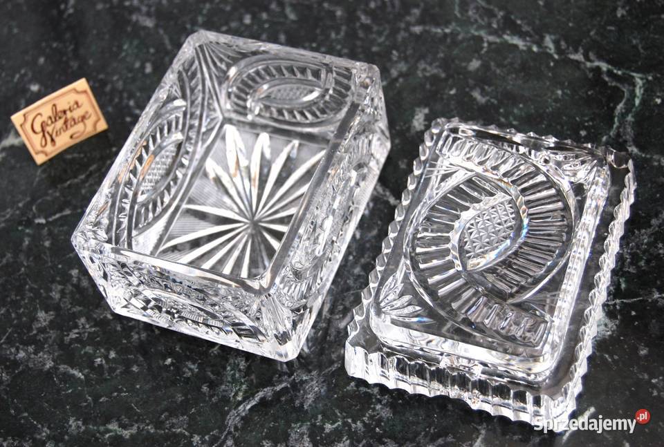 Kryształowa popielniczka z wieczkiem kryształ przezroczysty lubelskie Lublin