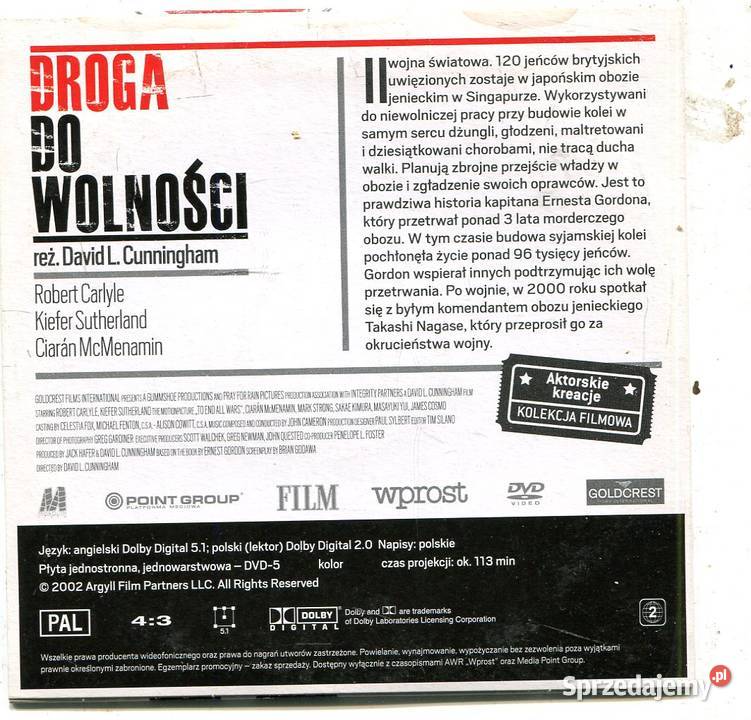 Droga do wolności Film DVD sprzedam
