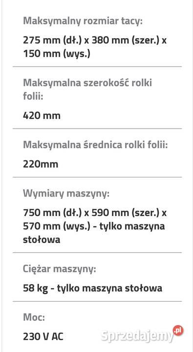 Pakowaczka do tacek Dobieszowice