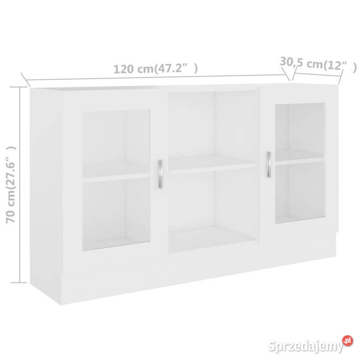 Witryna biała 120 x 305 x 70 płyta wiórowa Warszawa