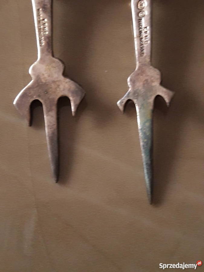 Antyczny zestaw srebro kość Anglia Janów Lubelski